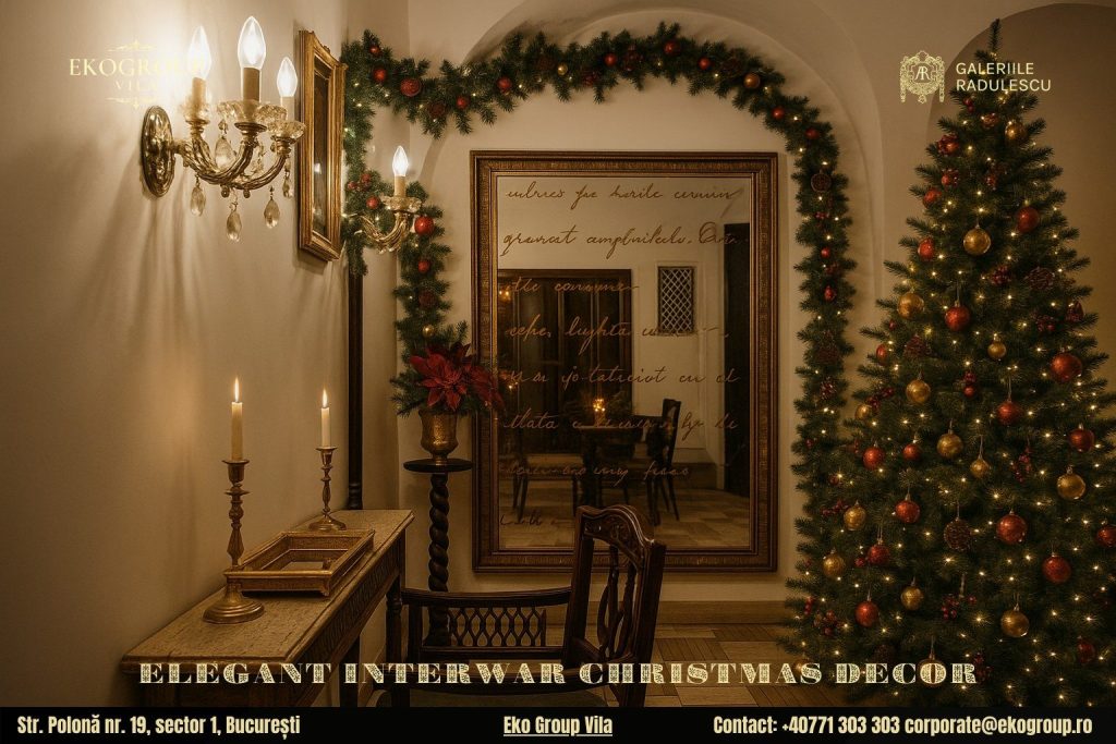 Decoratiuni de craciun în stil interbelic la Eko Group Vila: o epopee a eleganței nobiliare